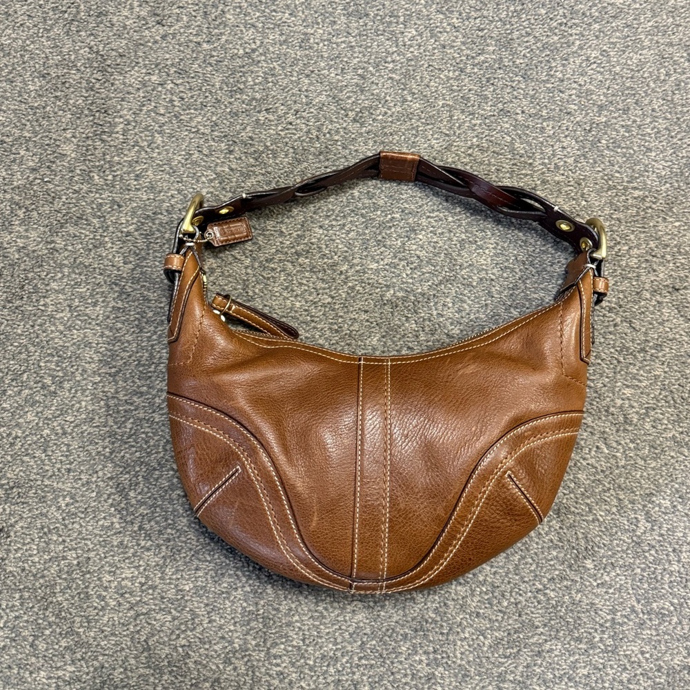 Rare Vintage Coach Tobacco Brown Leather Soho 10042 Leather Shoulder Bag Y2K